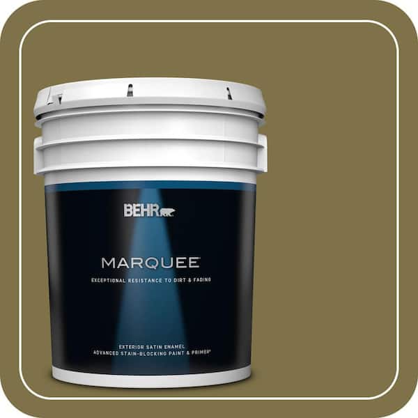 BEHR MARQUEE 5 gal. #S330-7 Olive Shade Satin Enamel Exterior Paint & Primer
