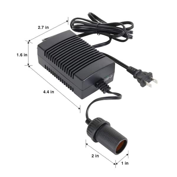 Koolatron 110 Volt AC to 12 Volt DC Power Adapter with Circuit Breaker, 12V  5A DC Power Converter AC15 - The Home Depot