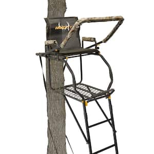 Huntsman Deluxe 17-Foot 1 Person Hunting Deer Ladder Tree Stand, Black