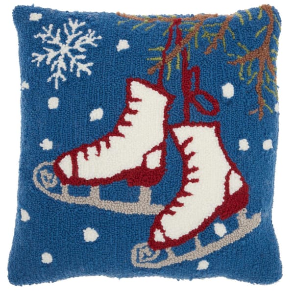 Mina Victory Home For The Holiday Multicolor 18 in. x 18 in. Throw Pillow