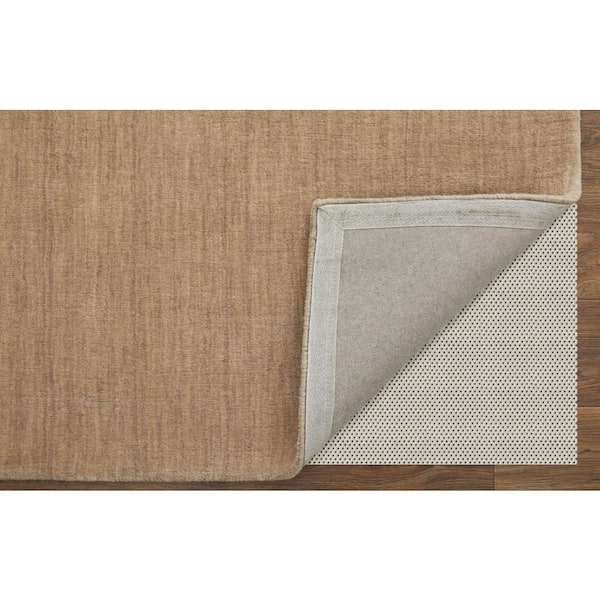 Tan 2 ft. x 8 ft. Tan Wool Hand Woven Runner Rug