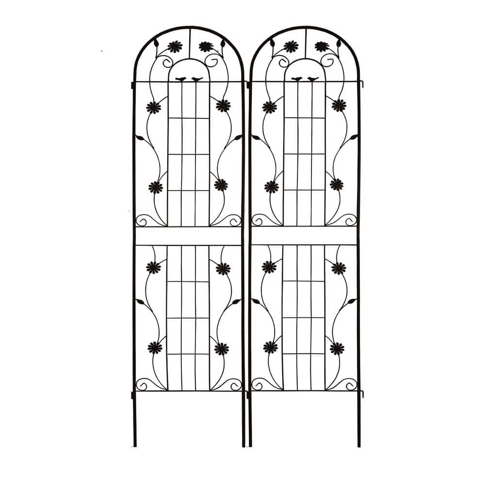 Metal Garden Trellis 86.7 in. x 19.7 in. Rustproof Trellis for Climbing Plants, Black (2-Pack) price history on PriceWatchPro