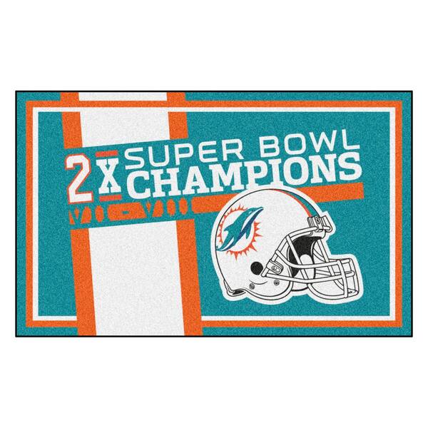 FANMATS Miami Dolphins Football Rug