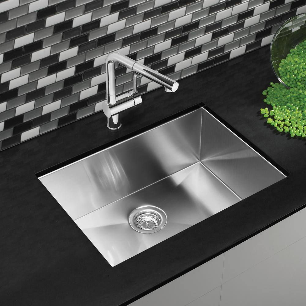 Quatrus 25" Single Bowl Stainless Steel Undermount Kitchen Sink