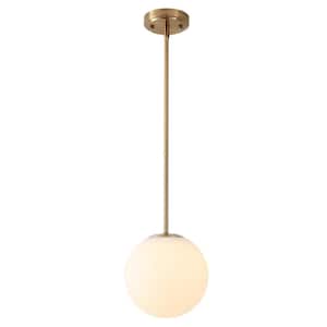 1-Light Brown Globe Pendant Lighting Fixture with Glass Shade for Kitchen Island, No Bulbs Included