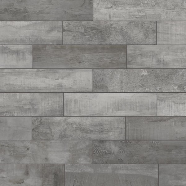 Florida Tile Home Collection Wind River Grey 6 in. x 24 in. Porcelain Floor and Wall Tile Sample (0.93 sq. ft./Piece)