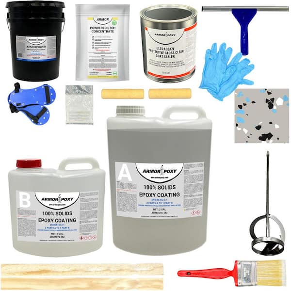 CRAFTSMAN Epoxy 100% Solids MVB 2-part Light Grey High-gloss Concrete and  Garage Floor Paint Kit (2-Gallon) in the Garage Floor Paint department at