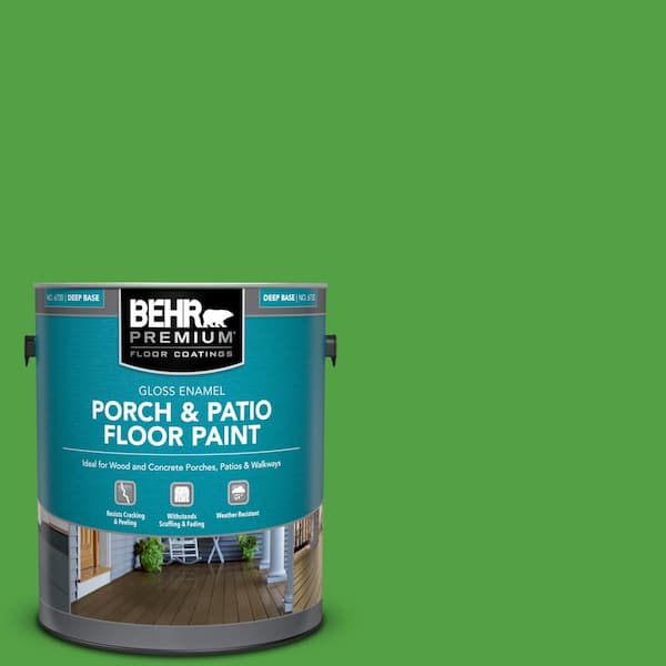 BEHR PREMIUM 1 gal. #S-G-440 Green Acres Gloss Enamel Interior/Exterior Porch and Patio Floor Paint