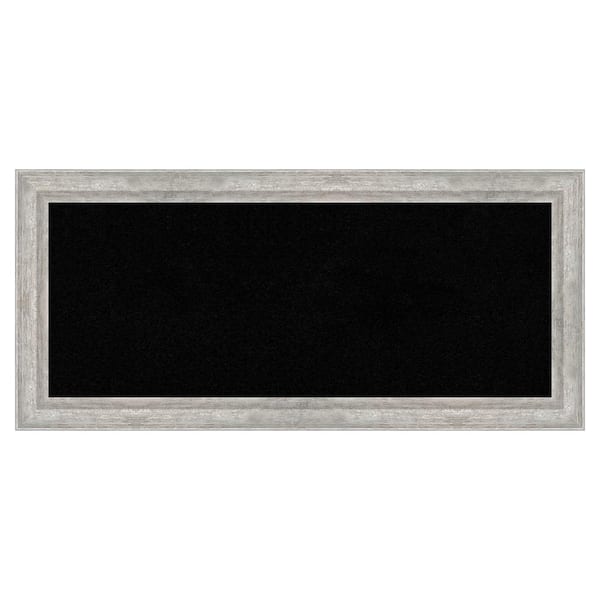 Amanti Art Angled Silver Wood Framed Black Corkboard 33 in. x 15 in. Bulletin Board Memo Board