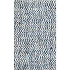 Natural Fiber Blue/Ivory Doormat 3 ft. x 4 ft. Solid Area Rug