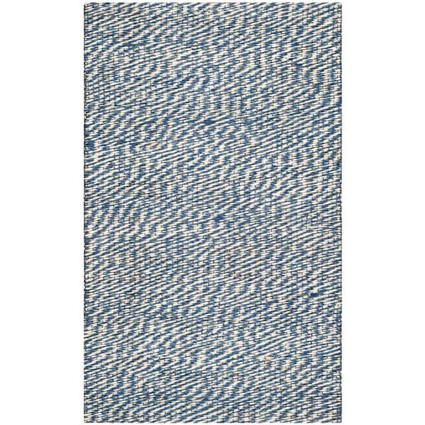 Natural Fiber Blue/Ivory Doormat 3 ft. x 4 ft. Solid Area Rug