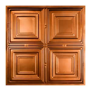 Syracuse 2 ft. x 2 ft. Lay-in Tin Ceiling Tile in Copper (20 sq. ft. / case of 5)