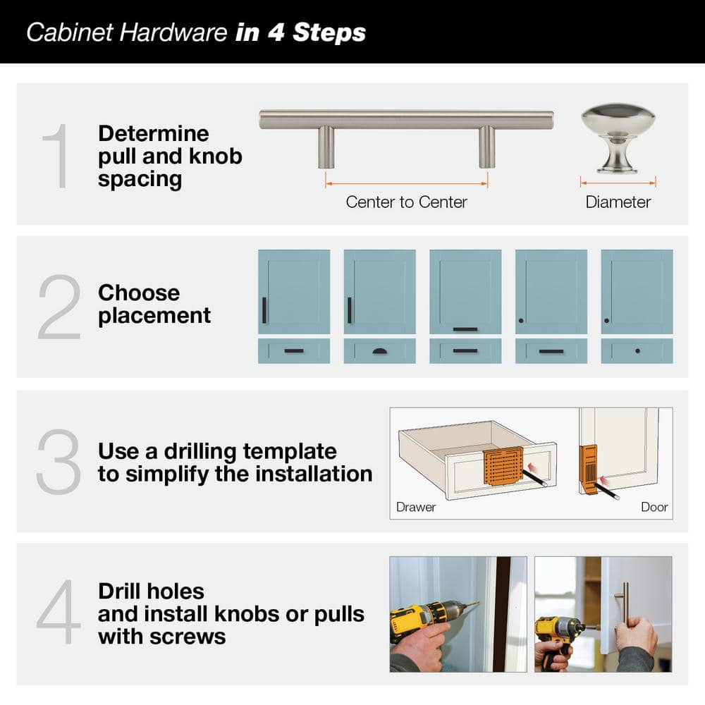 Stainless Steel Modern Cabinet Bar Pull Handle with Mounting Hardware