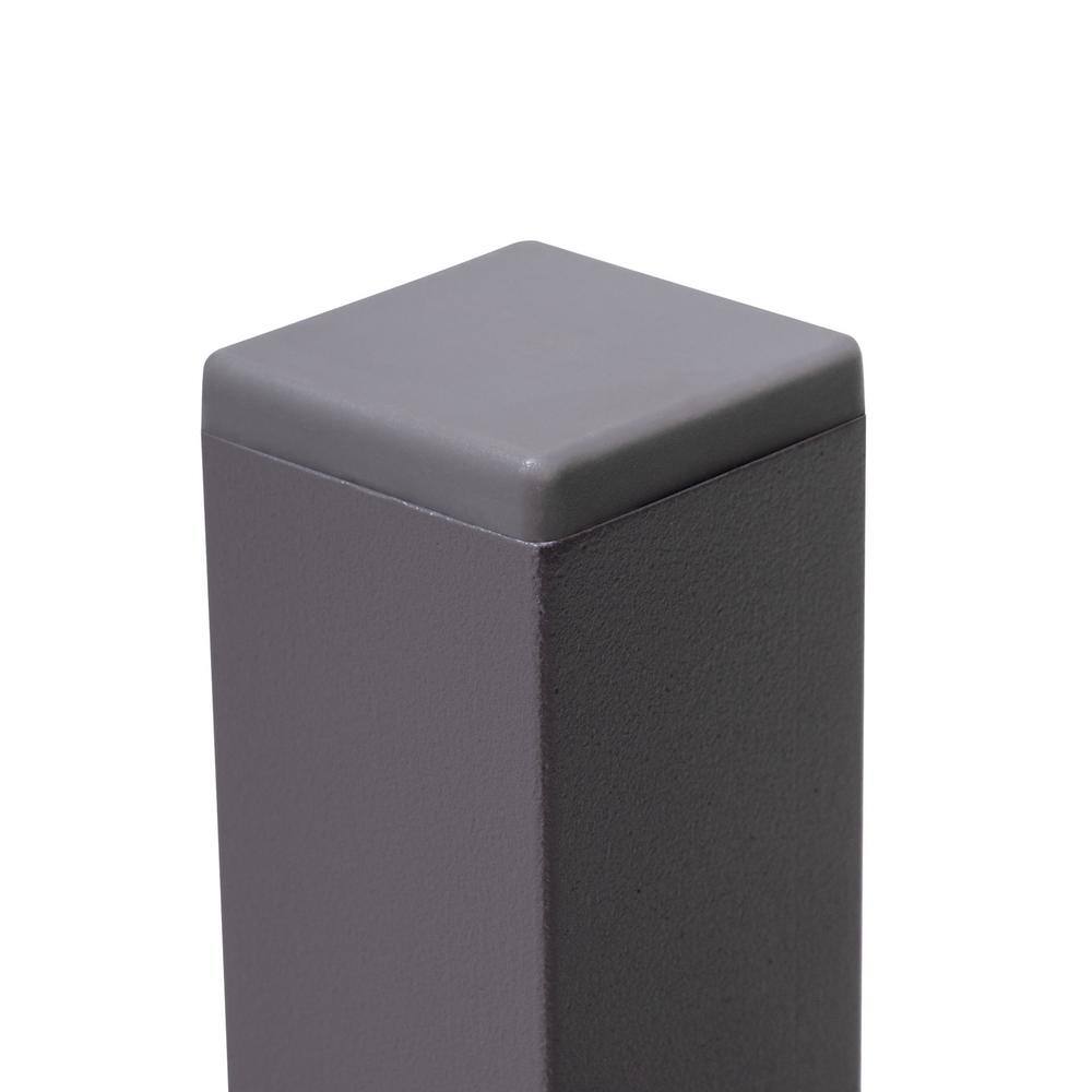 Gray Aluminum Square Outdoor End Table Set of 2