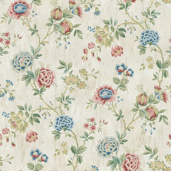 Chesapeake Chrysanthemum Ruby Jacobean Paper Strippable Roll Wallpaper (Covers 56.4 sq. ft.)