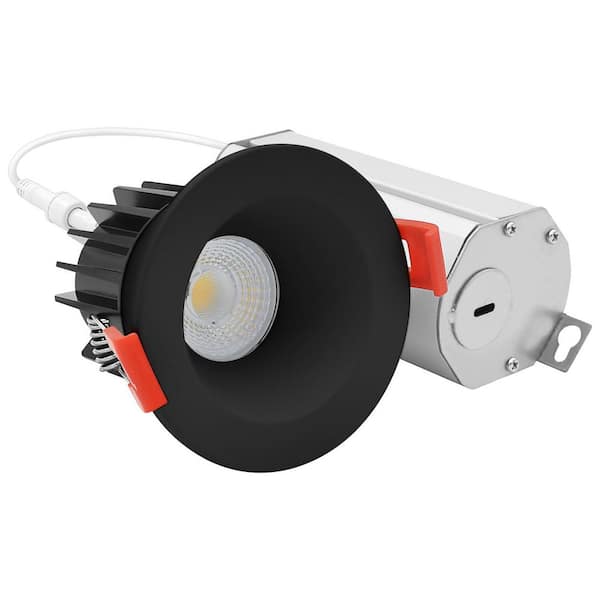 2 In. Integrated LED Recessed Spotlight with Interchangeable Black Trim, 8W, 600LM, 5CCT, 60°, Dimmable, Twist N' Lock