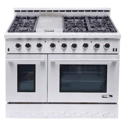 Entree 48 in. 7.2 cu. ft. Professional Style Gas Range with Convection Oven in Stainless Steel