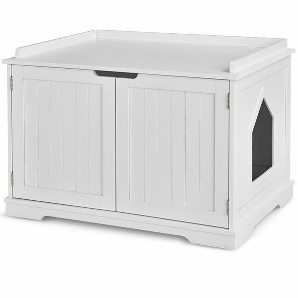 WELLFOR 29.5 in. W x 21 in. D x 20.5 in. H MDF Litter Box Cat Enclosure