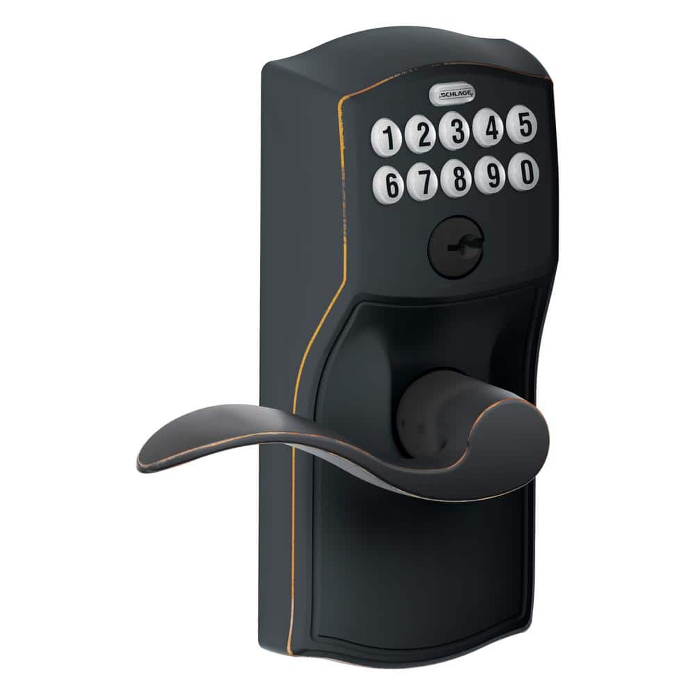 Aged Bronze Electronic Keypad Entry Lever Lock
