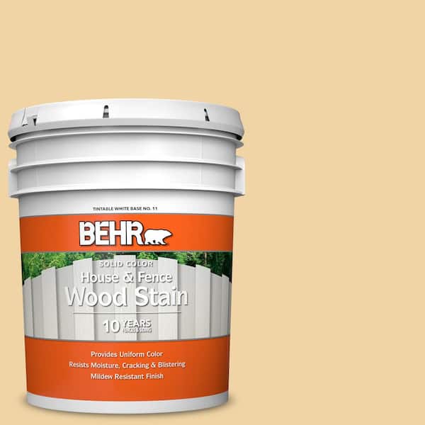 BEHR 5 gal. #ECC-50-1 Sunbath Solid Color House and Fence Exterior Wood Stain