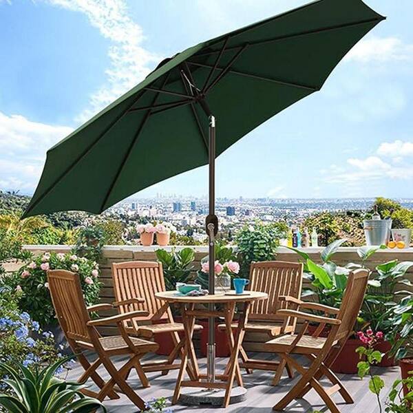 green umbrella for patio table MASTERCANOPY 9ft with Tilt & Crank, Forest inspired constructioncrafted from stainless steel Unbranded 9 ft. polyester Patio