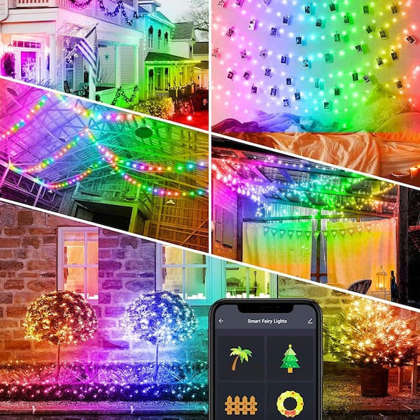 LED Fairy String Lights Dimmable Smart APP Remote Control Music Sync Xmas  Decor