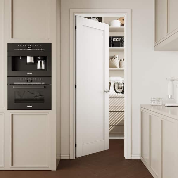 28 in. x 80 in. White Primed MDF Blank Solid Core Door Slab for Pocket Door, Standard Door without Pocket Door Frame