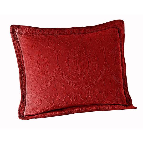 Historic Charleston Collection King Charles Scarlett Matelasse Cotton Standard Pillow Sham