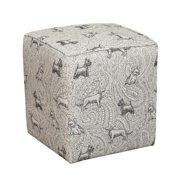 Leffler Home Harper in Biscuit Upholstered Cube Ottoman