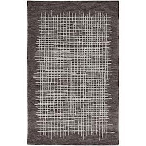 Gray and Ivory 2 ft. x 3 ft. Plaid Area Rug
