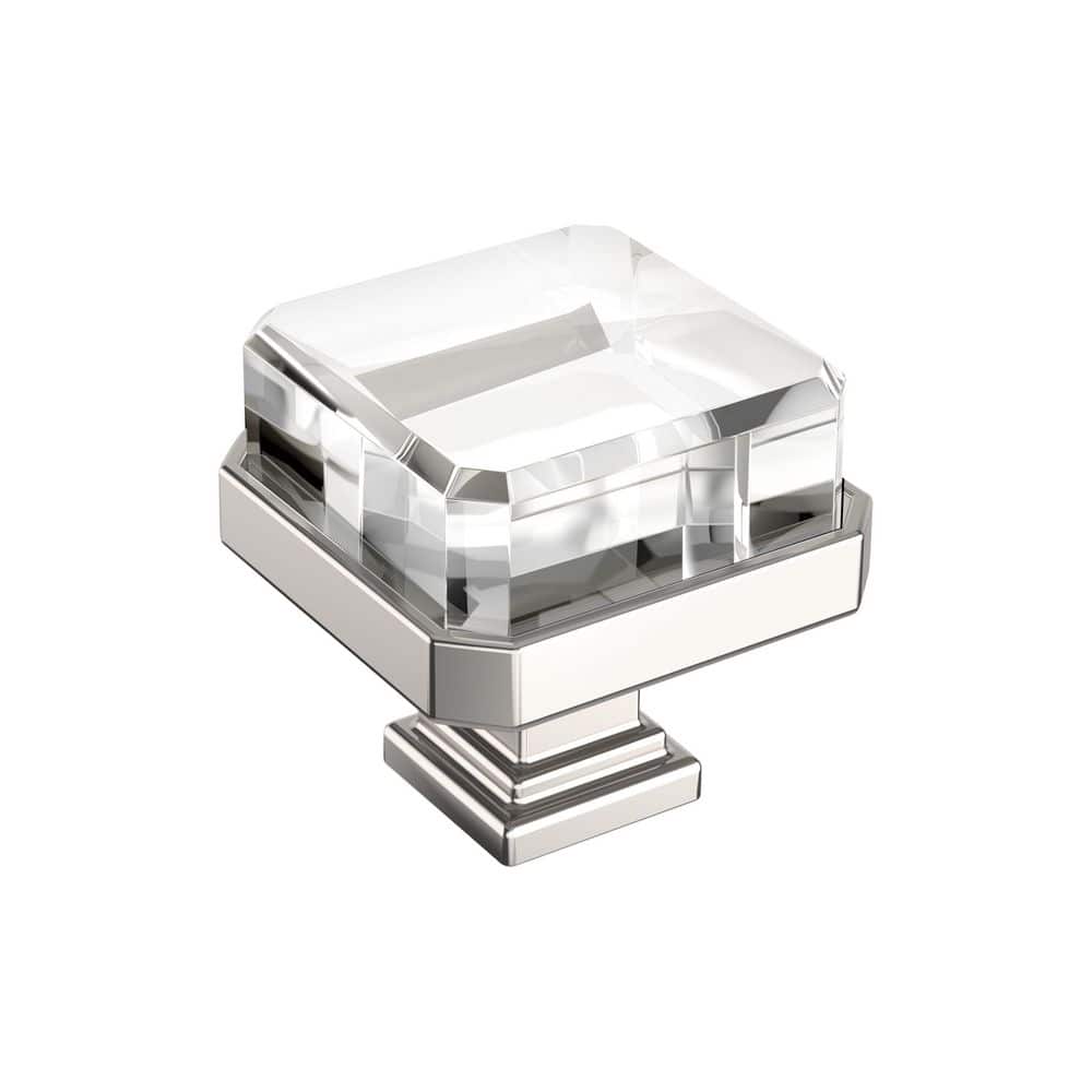 Glacio 1-3/8 in. (35 mm) Length Clear/Polished Nickel Square Cabinet Knob price history on PriceWatchPro
