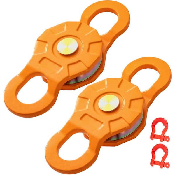 Snatch Block, 11T/25,000 lbs. Working Load Limit, Heavy Duty Winch Pulley for 0.55 in. /14 mm Synthetic Rope Trailer Kit