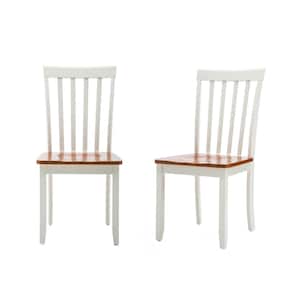 Bloomington Cream and Honey Oak Wood Dining Chair (Set of 2)