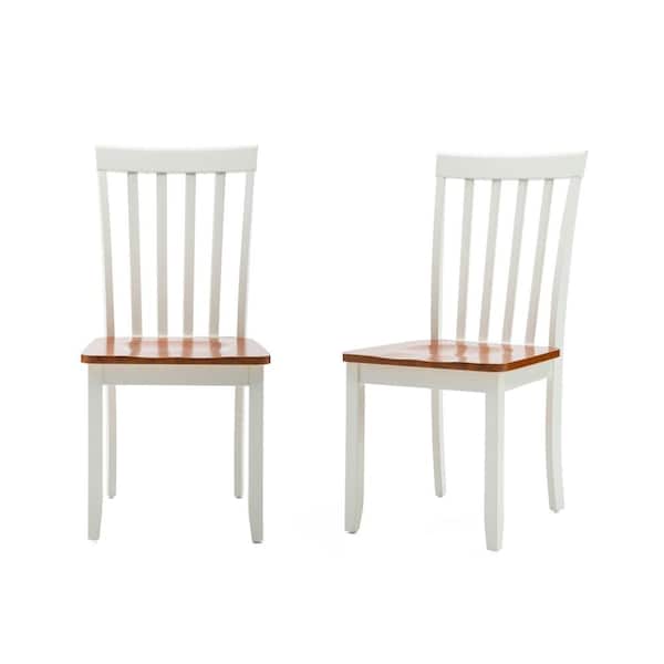 Boraam Bloomington Cream and Honey Oak Wood Dining Chair (Set of 2)