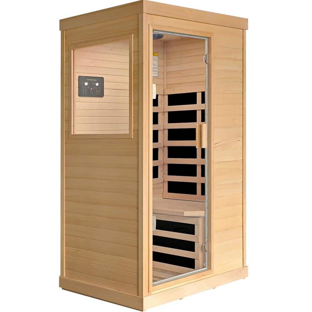 1-Person Far Infrared Sauna with 6 Epoxy Heating Plates, Bluetooth Audio, Color Therapy Lights and Hemlock Wood price history on PriceWatchPro