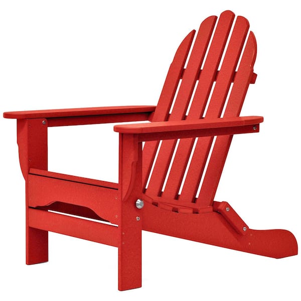 DUROGREEN Icon Bright Red Plastic Folding Adirondack Chair