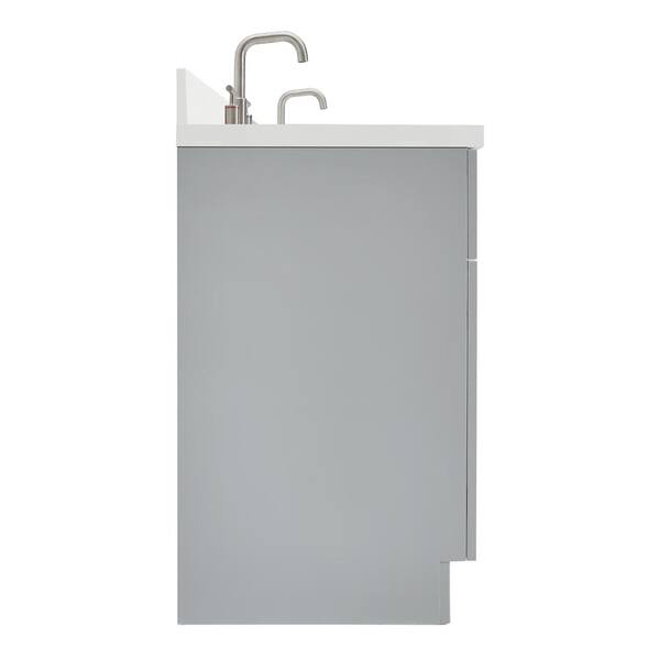 ARIEL Hamlet 73 in. W x 22 in. D x 36 in. H Bath Vanity in Grey with White  Pure White Quartz Top F073DWQRVOGRY - The Home Depot