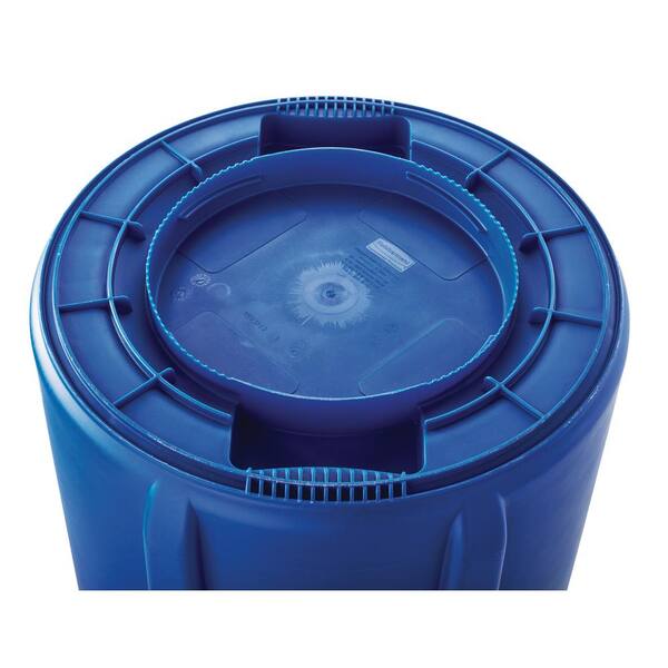 Rubbermaid Commercial Brute Refuse Container Round Plastic 32gal Blue for sale online 