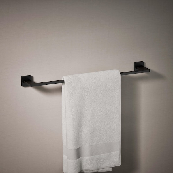 Mavera 24 in. Wall Mounted Towel Bar in Matte Black
