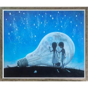 "The Night We Broke The Moon Reproduction with Champagne Silhouette" by Adrian Borda Canvas Print