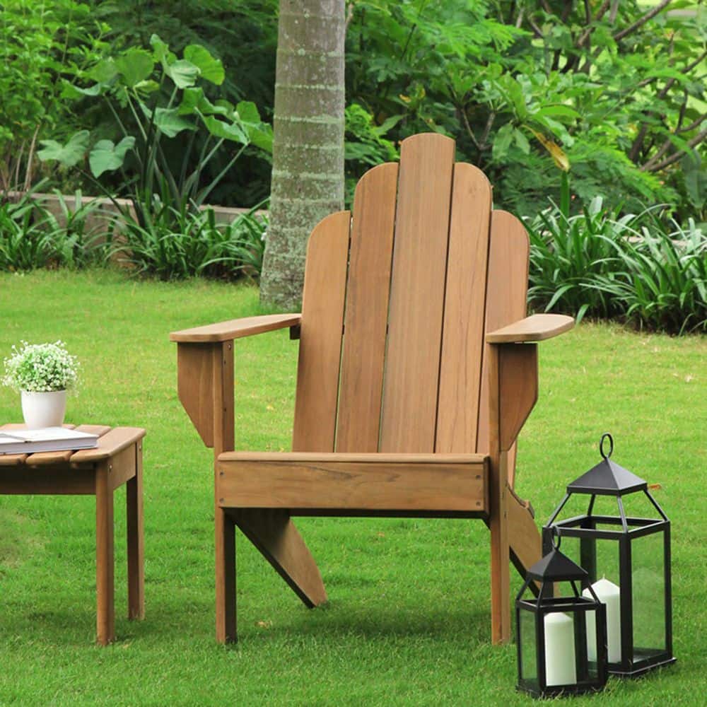 Gilmore Outdoor Unfinished Teak Wood Adirondack Chair in Natural Teak price history on PriceWatchPro
