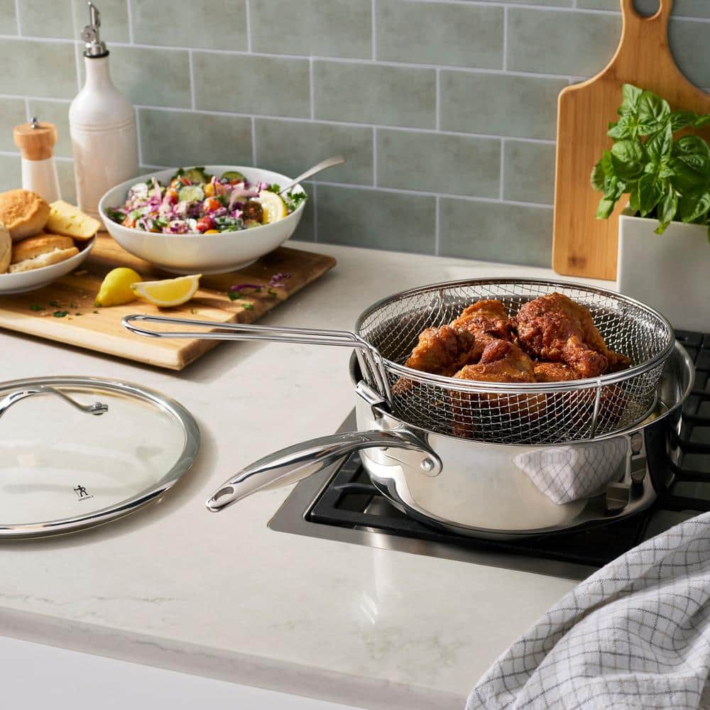 Aragon 5-qt Stainless Steel Saute Pan with Lid and Fryer Basket