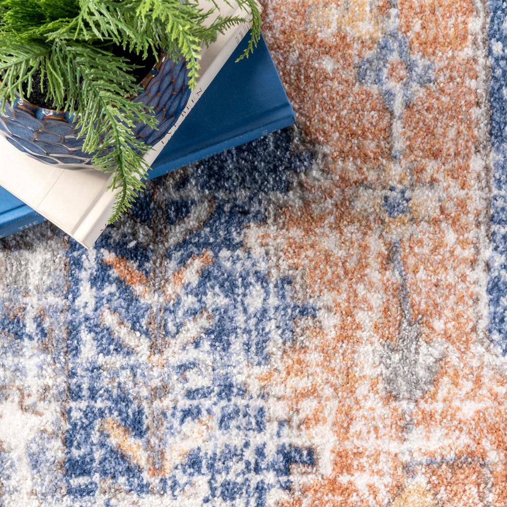 Reversible Rectangular Easy Care Orange Spot Area Rug
