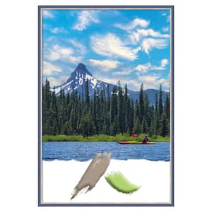 Theo Blue Narrow Wood Picture Frame Opening Size 24 x 36 in.