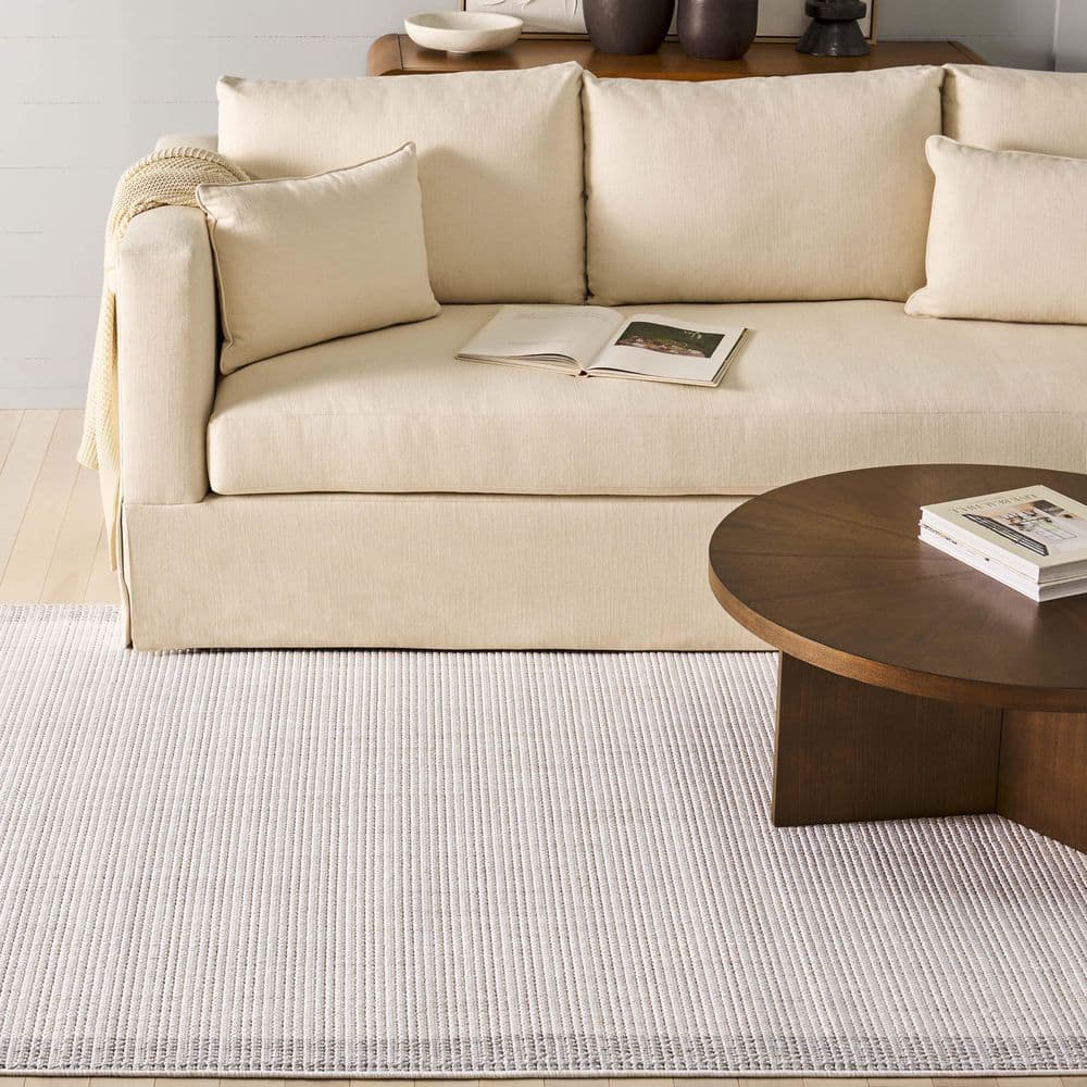 Martha Stewart Serenity 8 ft. x 10 ft. Ivory/Gray Border Solid Area Rug price history on PriceWatchPro