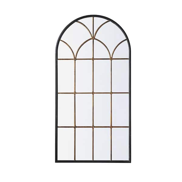 A & B Home Black 1 in. W x 65.6 in. H Farmhouse Arch Framed Mirror
