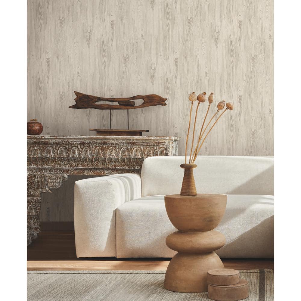Taupe Rustic Brick Pre-pasted Removable Wallpaper