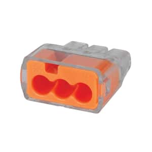 In-Sure Push-In Wire Connector, 3-Port - Orange (100 Per Bag, Standard Package is 3 Bags)