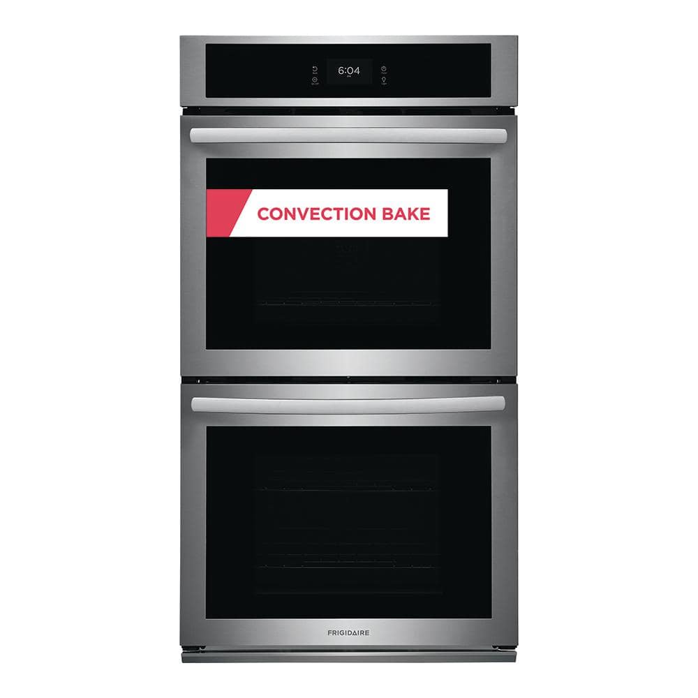 Frigidaire 27 in. Double Electric Built-In Wall Oven with Convection in Stainless Steel, Silver