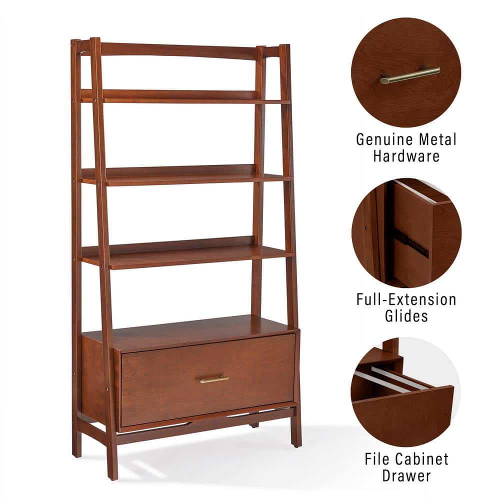 Landon 77'' Mahogany Mid-Century Modern Large Etagere